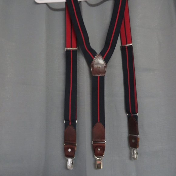 ❤️MAGNANNI Navy Red SUSPENDERS Made in Spain - Picture 2 of 7